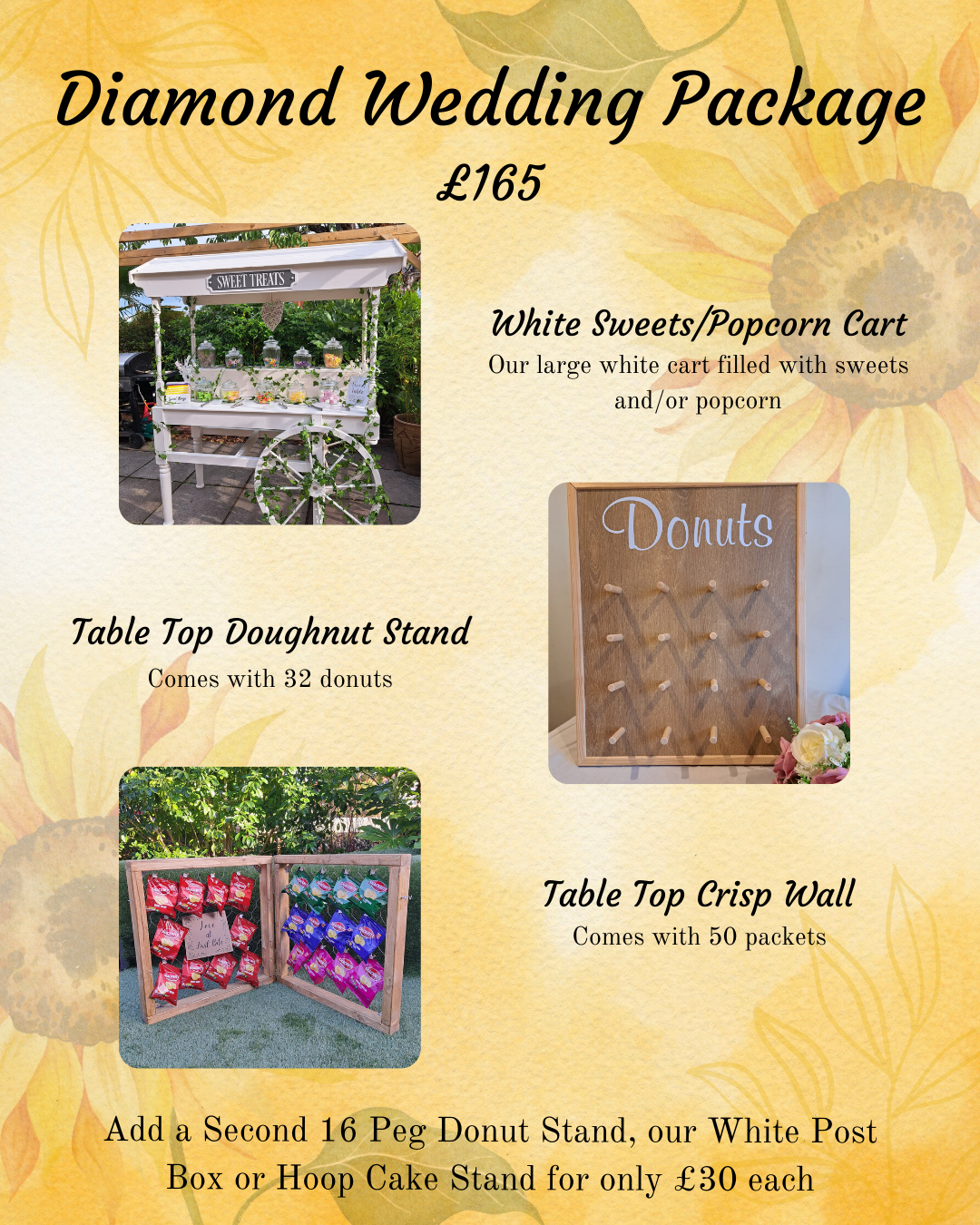 Diamond Wedding Package £165 (£50 deposit)