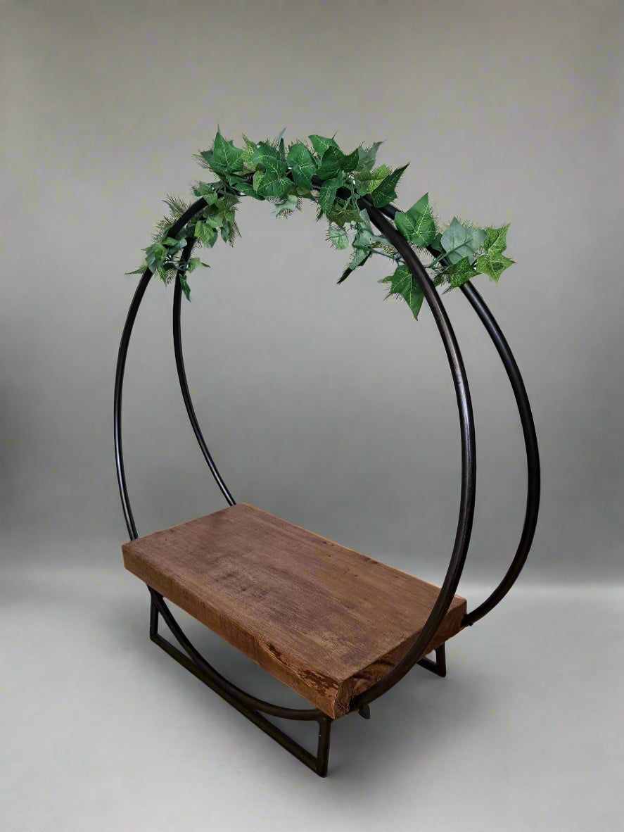 For hire - Industrial Single Tier Hoop Cake Stand for Wedding Cakes