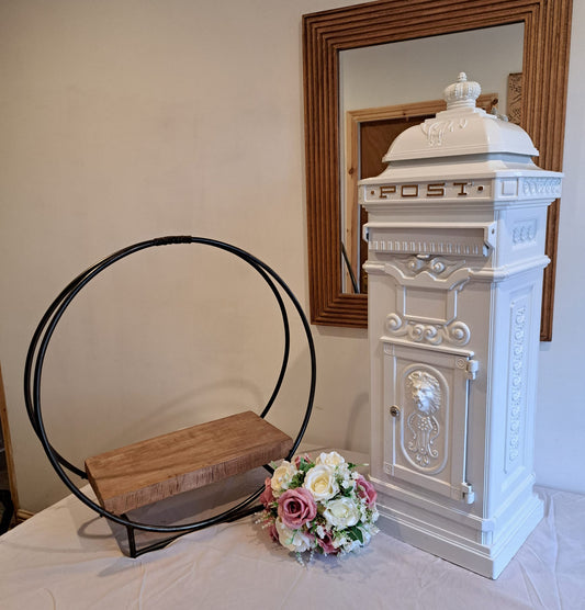 For hire - Industrial Single Tier Hoop Cake Stand for Wedding Cakes
