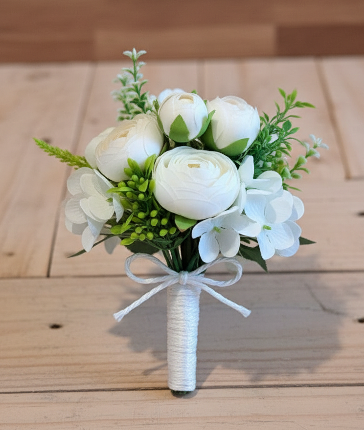 Bridesmaids bouquet with white peonies ,roses & hydrangea