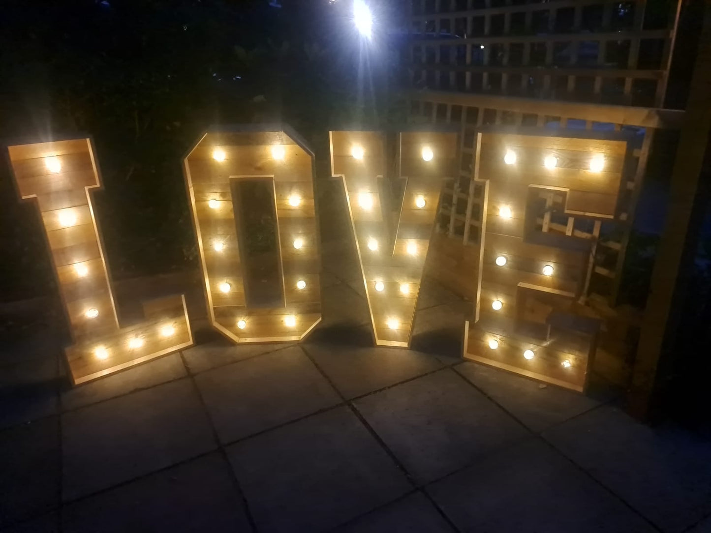 For Hire - Rustic Wooden Light Up LOVE Letters - £75 (£50 deposit)